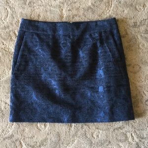 Loft navy jacquard sparkly mini skirt🌸 🌺 🌺